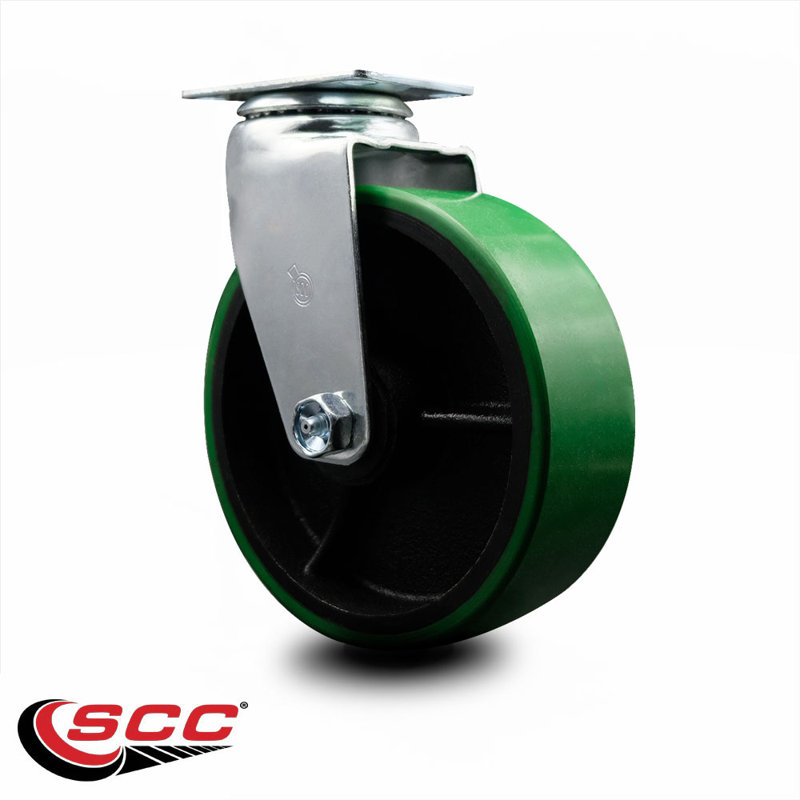 Poly on Cast Iron Caster, Green