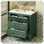 Meuble-lavabo simple autoportant en bois massif avec tiroirs en céramique-387640635