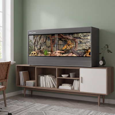 Terrarium pour reptiles avec porte coulissante en verre de 47 x 17 x 18 po Reptizoo