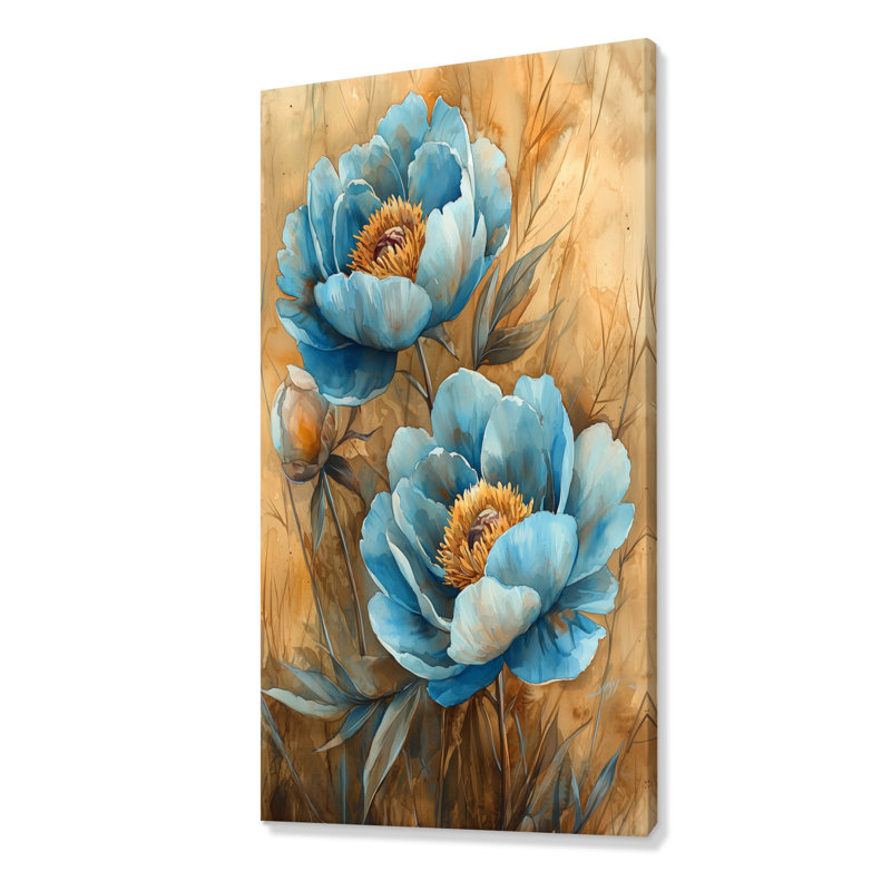 «Blue Pe pivons In The Barnyard I», reproduction d'art sur toile encadrée, H 60 po x l 28 po, Toile tendue, Ne s’applique pas