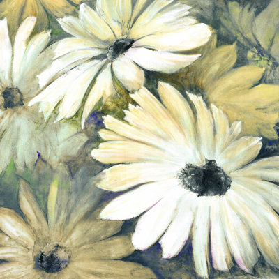 Neutral Daisy - peinture sur toile tendue