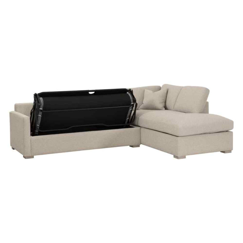 Canapé-lit modulaire en tissu à accoudoirs ajustables 112 po Clara