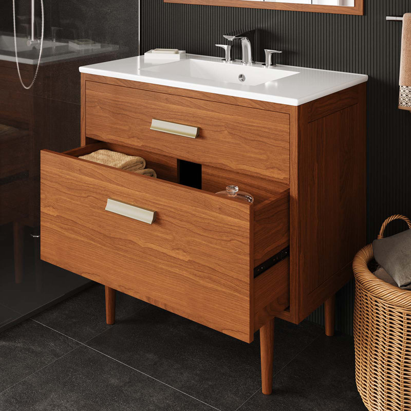 Modway Cassia 35'' Single Bathroom Vanity Base Only in Natural