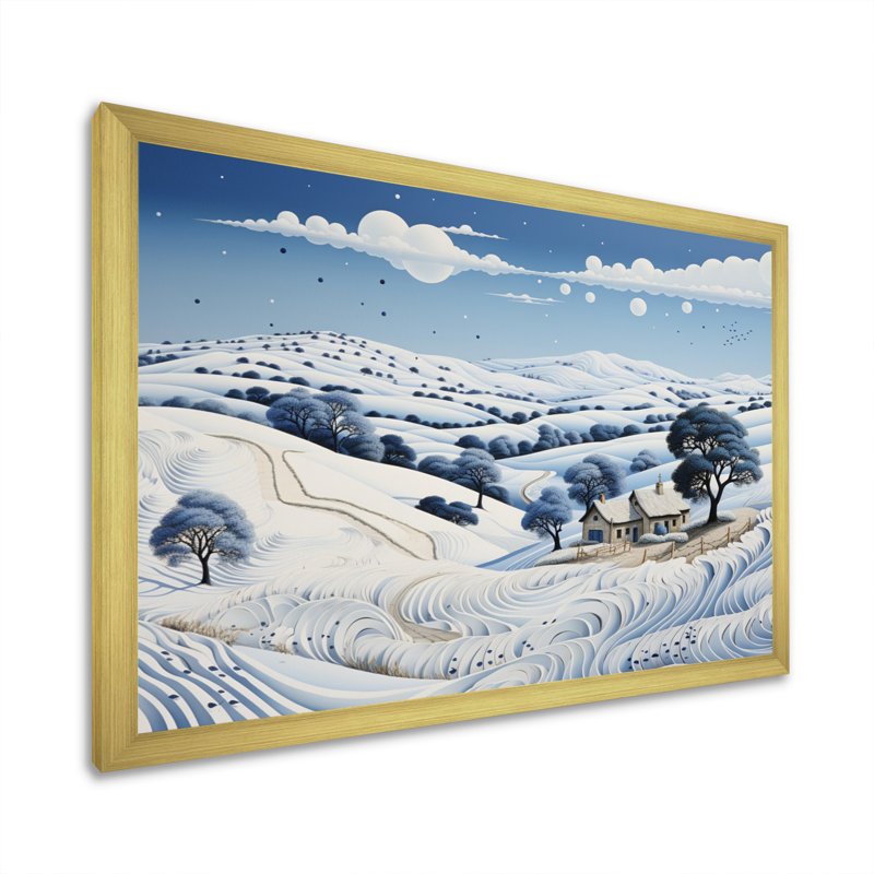 «Snow Winters Solitude I» sur toile, H 24 po x l 32 po x P 1 po, Cadre doré à une seule photo