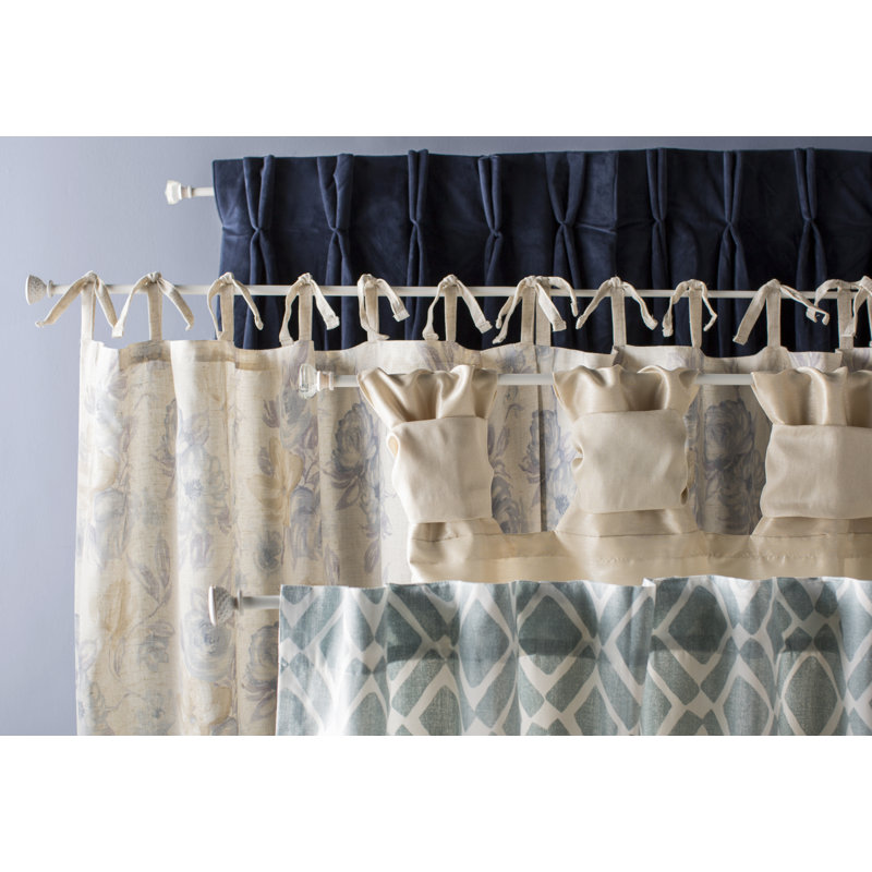 Tringle à rideaux simple en métal, H 3 po x 48 po - l 86 po x P 3,5 po, Blanc