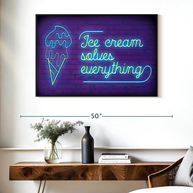 Tergel Ice Cream Solves Everything Neon, 27" H x 40" W