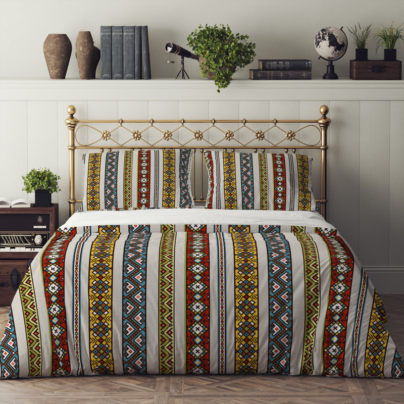 Striped Duvet Cover, King Duvet Cover + 2 King Shams