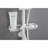 White Brass Shower Assembly With 10" Rain Showerhead Offering Enjoyable Time, 4 Hand Shower, Adjustable Slide Bar And Soap Dish For Bathroom Wall Equipment Having Showerhead, Mount-117429615