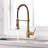 Kitchen Faucet With Pull Down Sprayer, Single Handle Single Lever Kitchen Sink Faucet With Deck Plate
