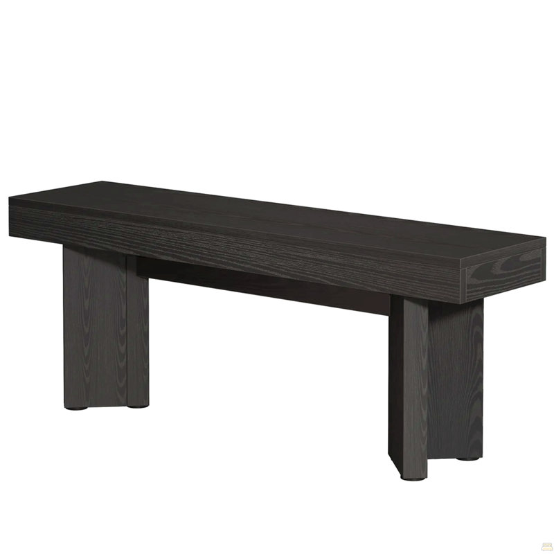 Triangular Foot Design Kitchen Table Bench,Entryway Shoe Storage, Black