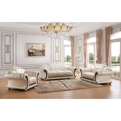 3-Piece Classic Chesterfield 6-Person Set