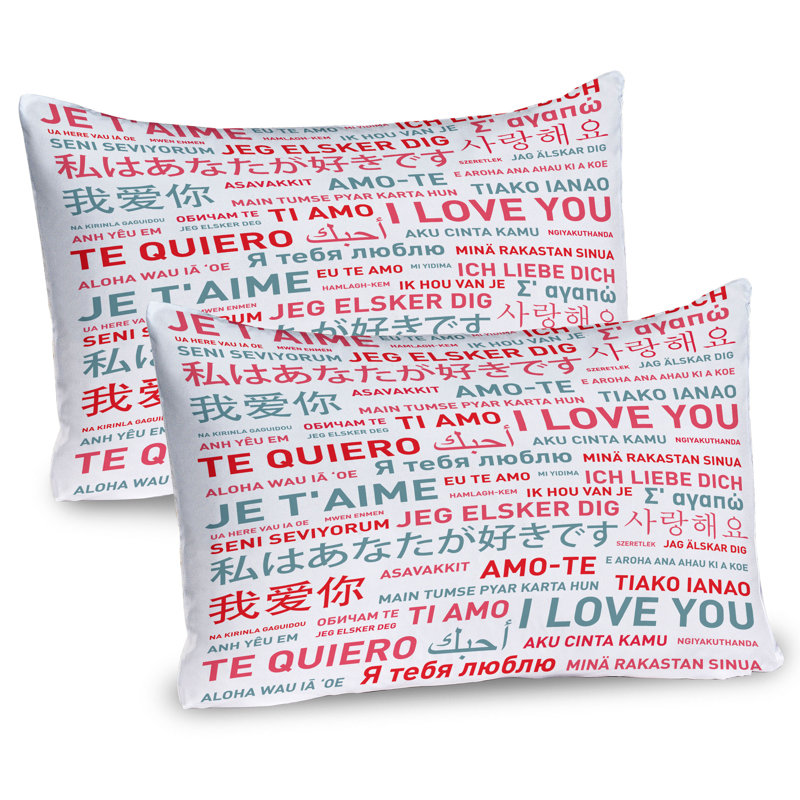 Ensemble de 2 taies décoratives Ambesonne Love, H 20 po x l 30 po