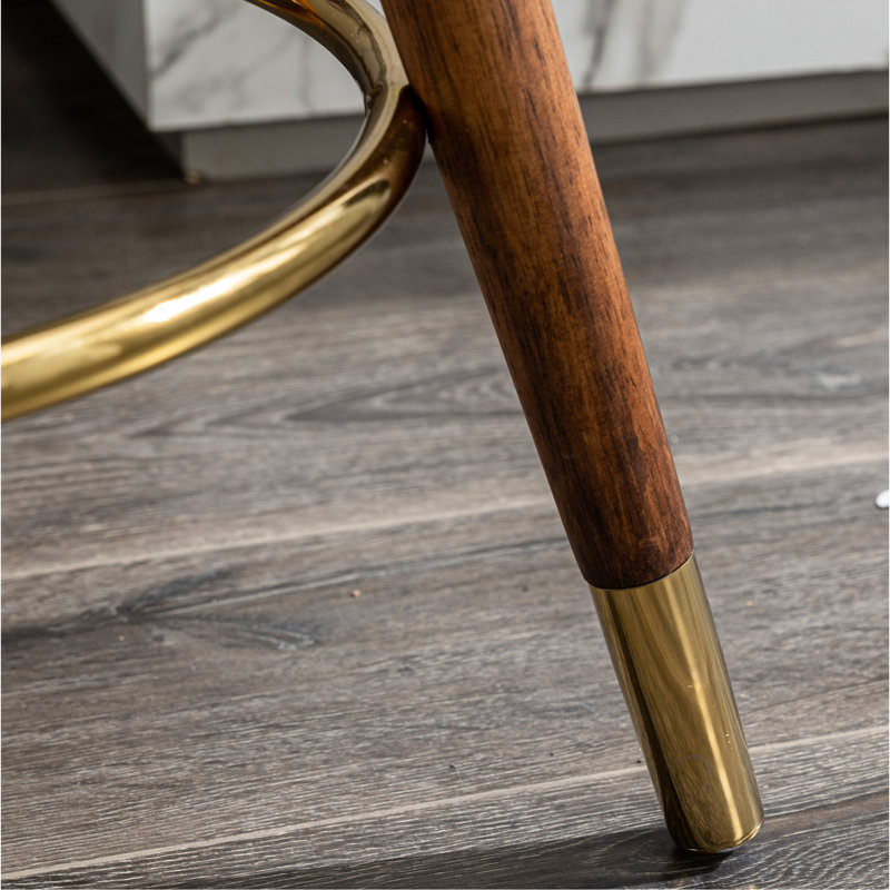 Tabouret pivotant à 360 ° de style Mid-Century rembourré blanc
