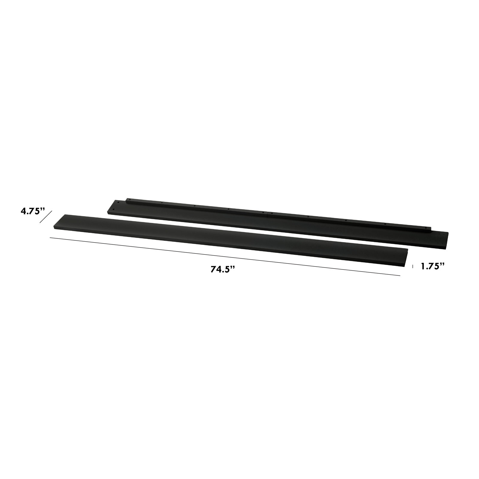 Full Bed Rails, Ebony Black