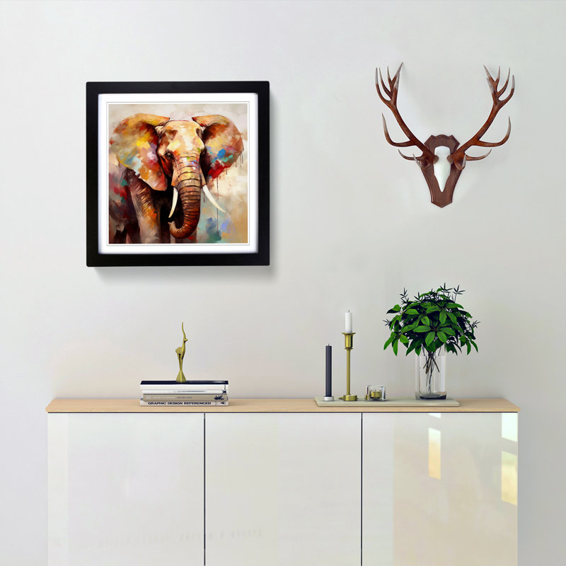 Single Picture Frame Print on Wood, Black