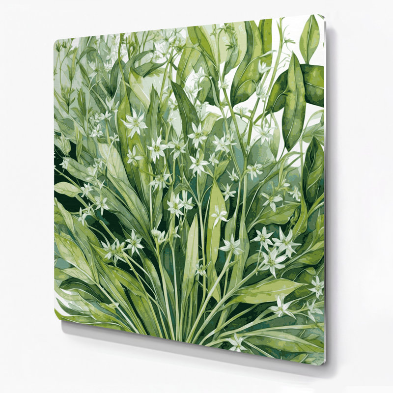 Art mural en métal vert légumes mauve, 8" H x 8" W