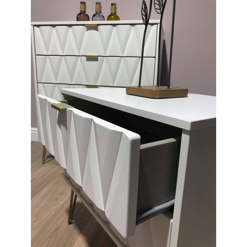 Fully Assembled Forst 4 Drawer Chest, White/White