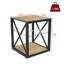 Ensemble de 2 tables de chevet modernes pour chambre à coucher et salon, panneau de fibres à densité moyenne en verre trempé et grain, table d'appoint de style industriel-1540546634