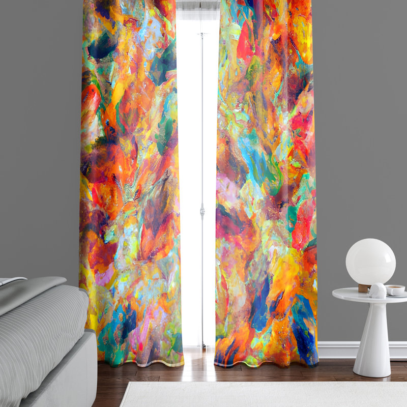 Paire de rideaux semi-transparents en polyester Dashan, L 20 po x L 61 po