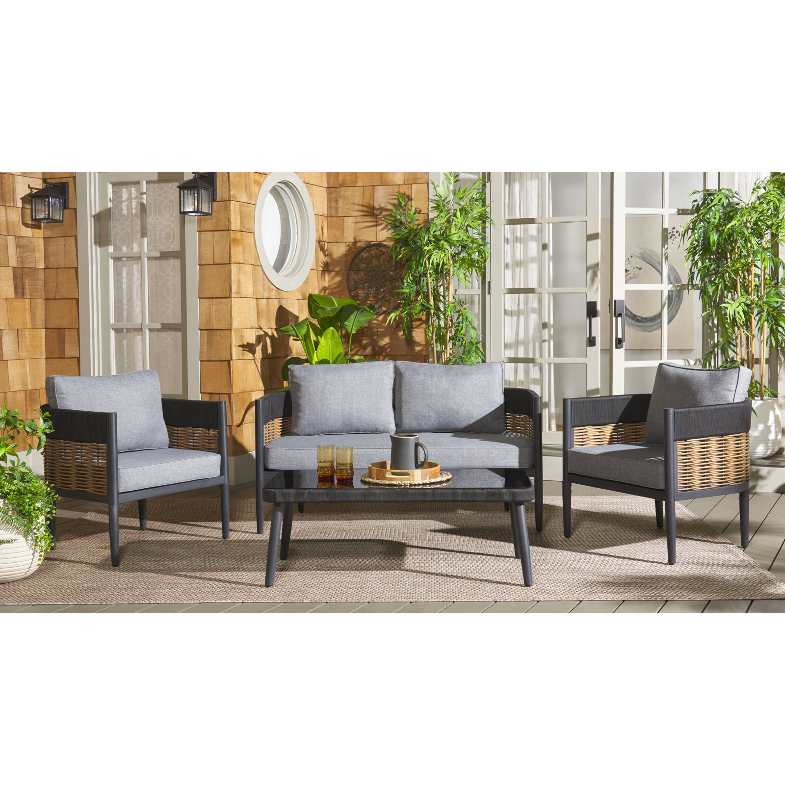 Corrente 4-Person Patio Seating Group, Gray