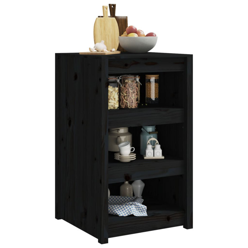 Aftin Outdoor Kitchen Cabinet Garden Storage Cupboard Sideboard Patio Cabinet, Black Pine