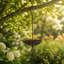 Green And Gold Hanging Bird Feedder