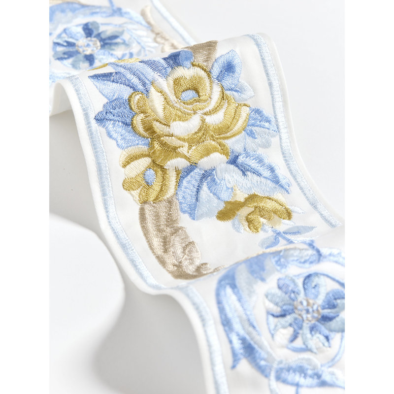 REINE EMBROIDERED TAPE, Gold/Blue