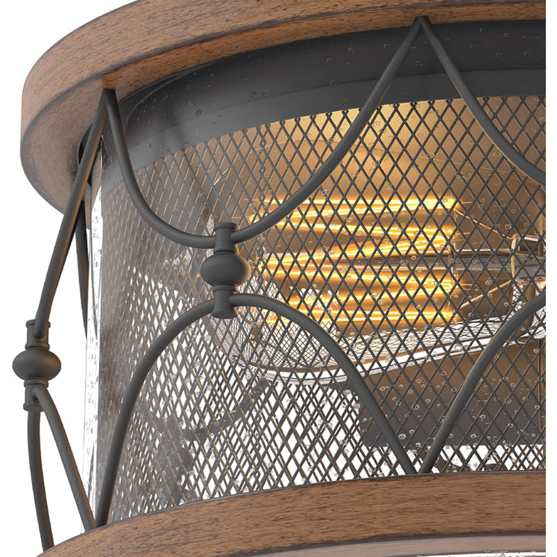 Inlight 2-Light Farmhouse 13''W Outdoor Flush Mount Ceiling Light, Bulb Not Included