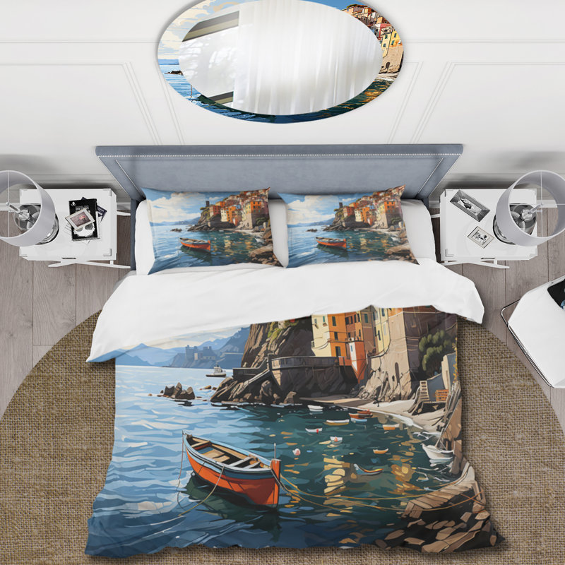 Ensemble de housse de couette en microfibre / polyester Beige Italy Cinque Terre I Bedding
