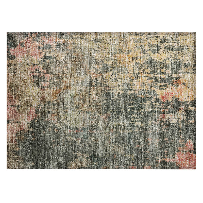 Sage Abstract Washable Indoor/Outdoor Rectangular Rug 30x20