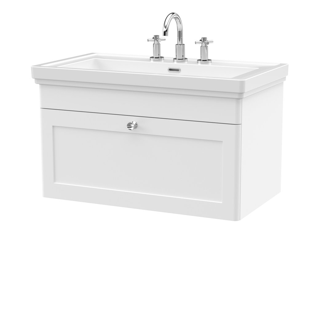 Classique 830mm Single Bathroom Vanity with Integrated Vitreous China Basin