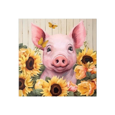 Art mural en toile de tournesol sans cadre 16 po x 16 po