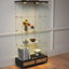 Vitrine moderne avec grands tiroirs, conception à assemblage rapide, lumières DEL, idéale pour divers espaces et objets de collection
