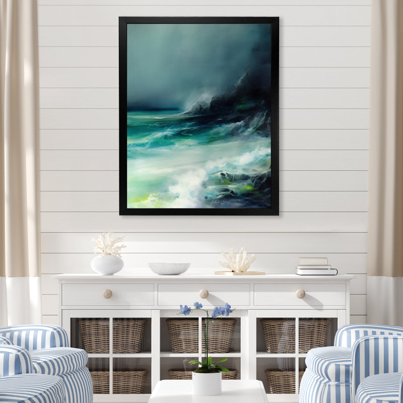 Vagues de bonheur I sur toile, Cadre photo noir, H 44 po x l 34 po x P 1,5 po