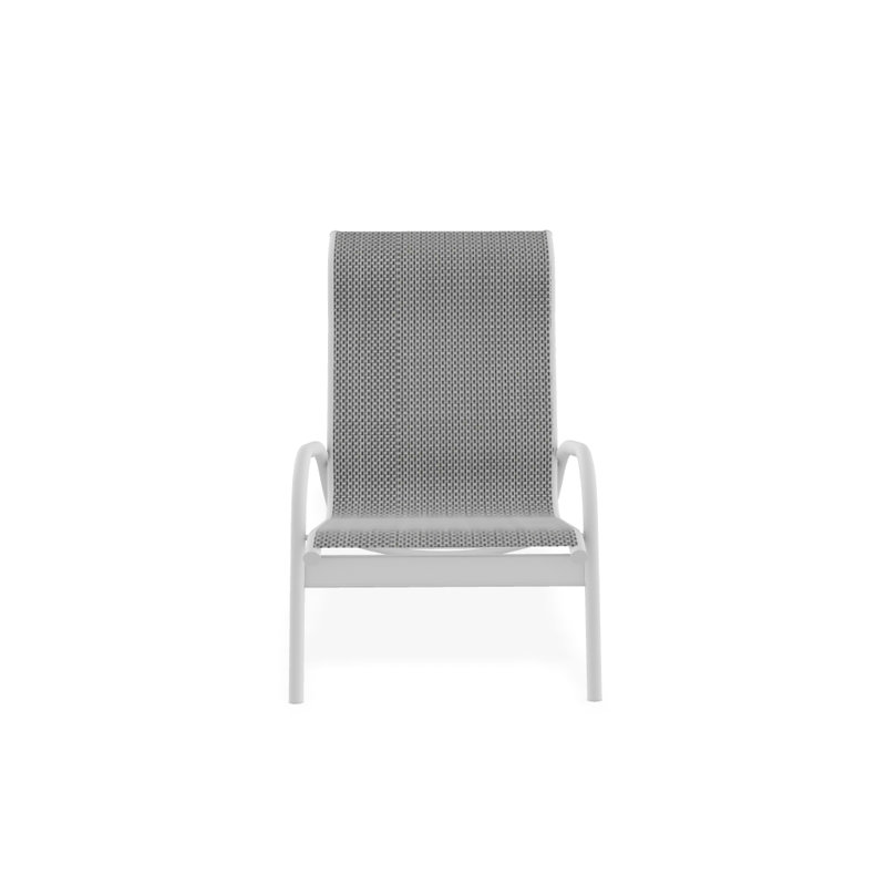Beach Chair, Textured White, Nickle