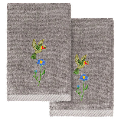 Ensemble de serviettes 2 pièces 100% coton à embellissement du doigt Hada