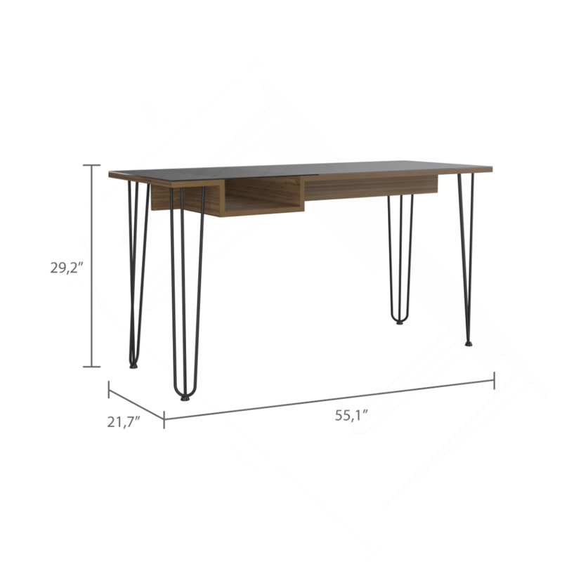 Bureau 140, une tablette, quatre pieds - acajou