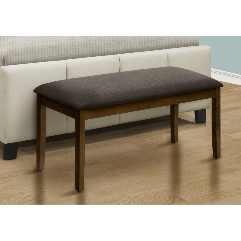 Brown Fabric Upholstered 44" Rectangular Bench With Stable Solid Wood Frame For Various Home Rooms 44.5 In. Upholstery And Dining, Kitchen, Entryway Spaces