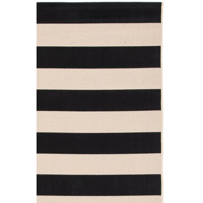 Mestas Striped Beige/Black Indoor/Outdoor Area Rug