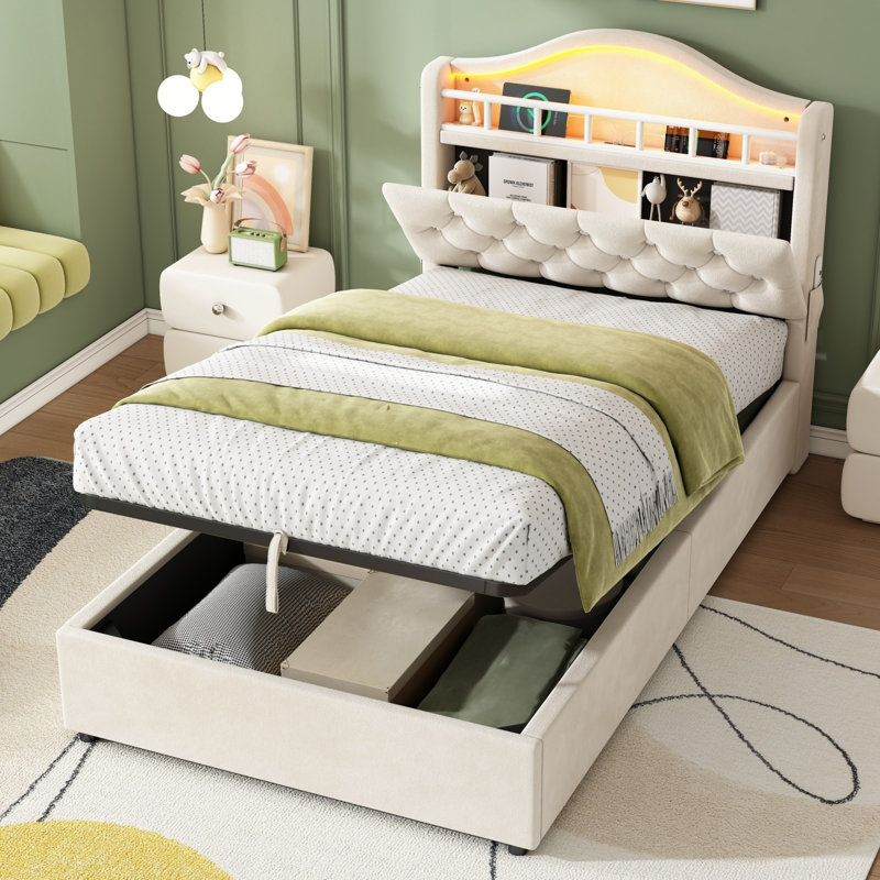 Bed, Beige