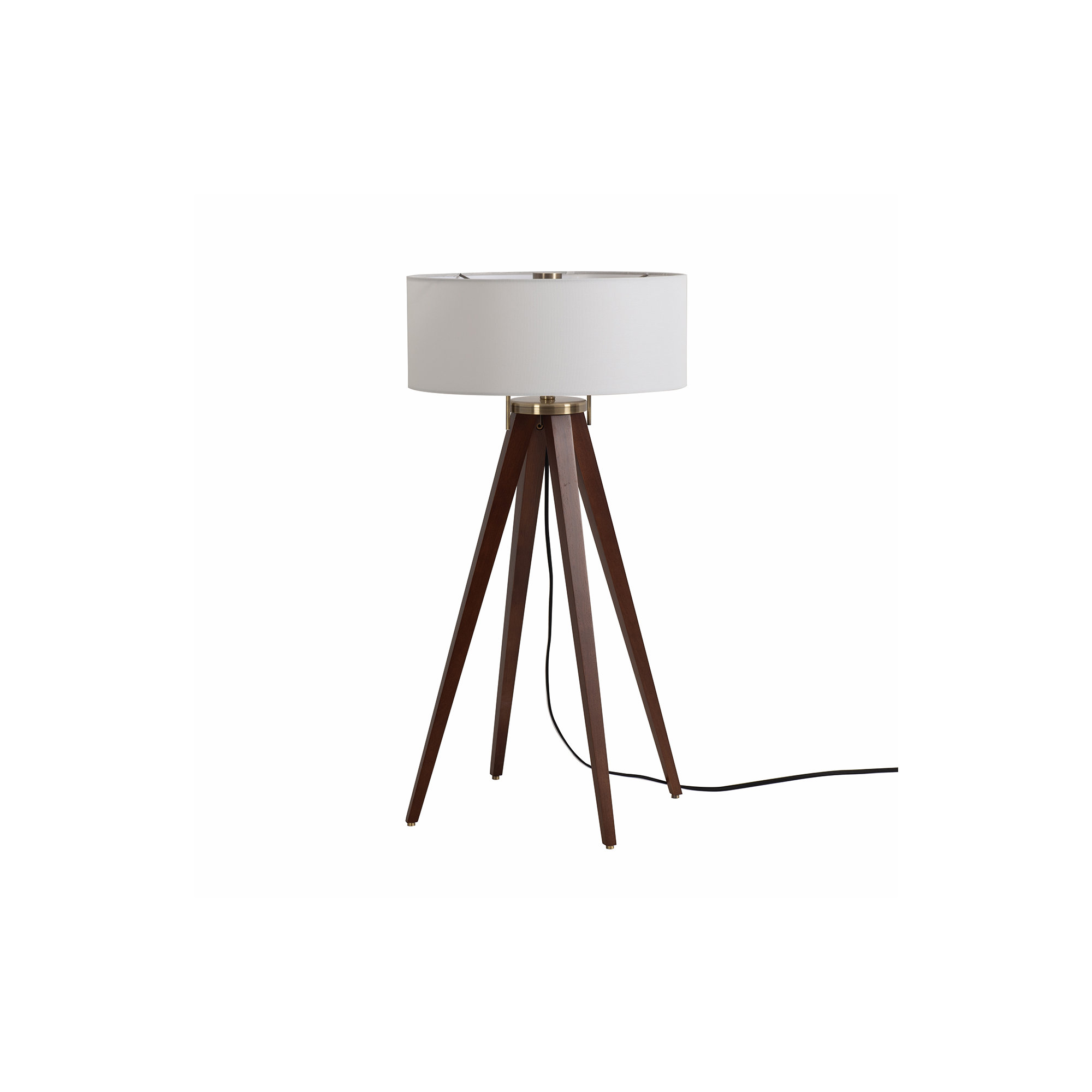 Quattro Solid Wood 31" Tripod Table Lamp, Dark Walnut