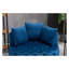 Fauteuil demi-tonneau en velours bleu - Mobilier de salon moderne avec rembourrage en mousse-1156880943