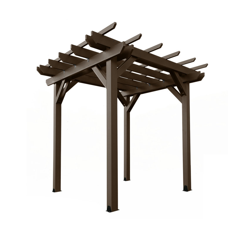 Pergola en plastique Bodhi, Gland de chêne vieilli, H 8 pi x P 8 pi pi