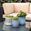 Modern Textured Ceramic Planter with Saucer-1936006852-1936006854