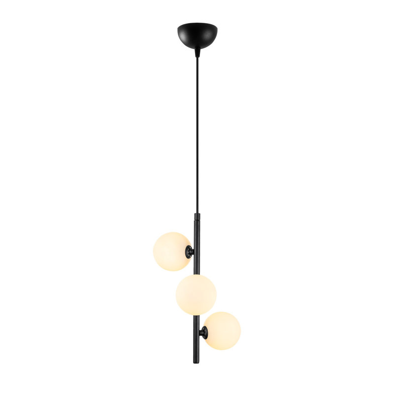 Luminaire suspendu à 3 lumières Torry, Noir