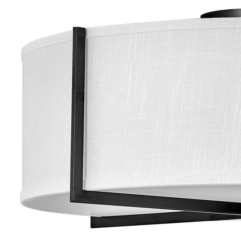 Plafonnier semi-encastré 25,5 po Axis, Blanc cassé, Noir