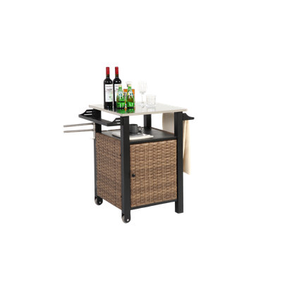 Chariot à roulettes et armoire de rangement pour îlot de cuisine pour l'extérieur