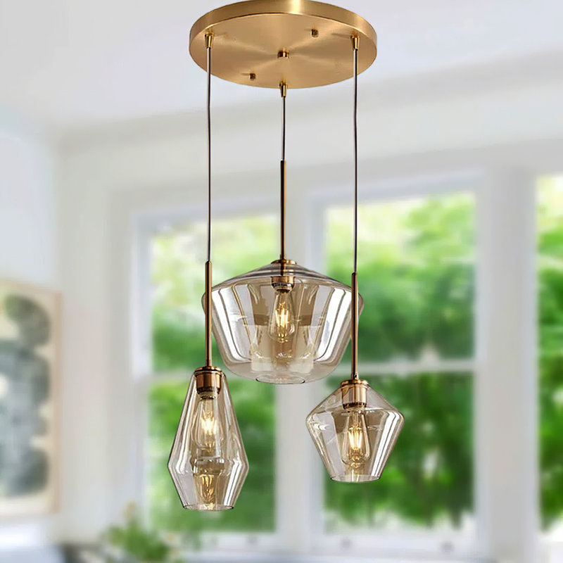 Macklyn 3 - Light Modern Pendant Light With Glass Shades