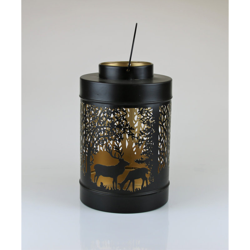 Iron Tabletop Lantern, 40cm H x 20cm W x 20cm D
