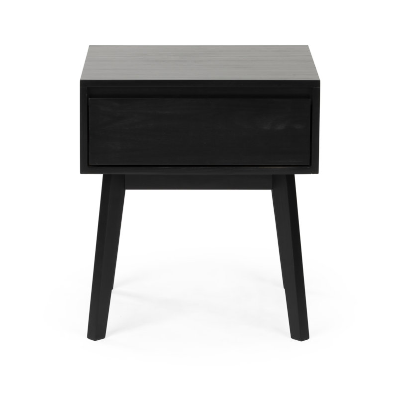  Brubaker Solid Wood Nightstand, Black